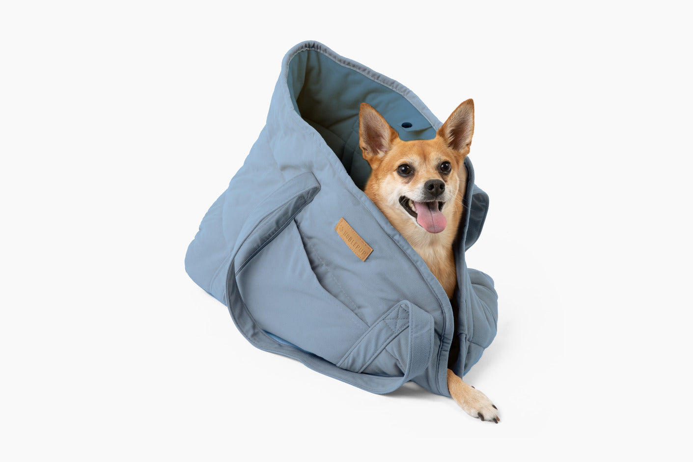 Plush Pup Carrier—Light Blue